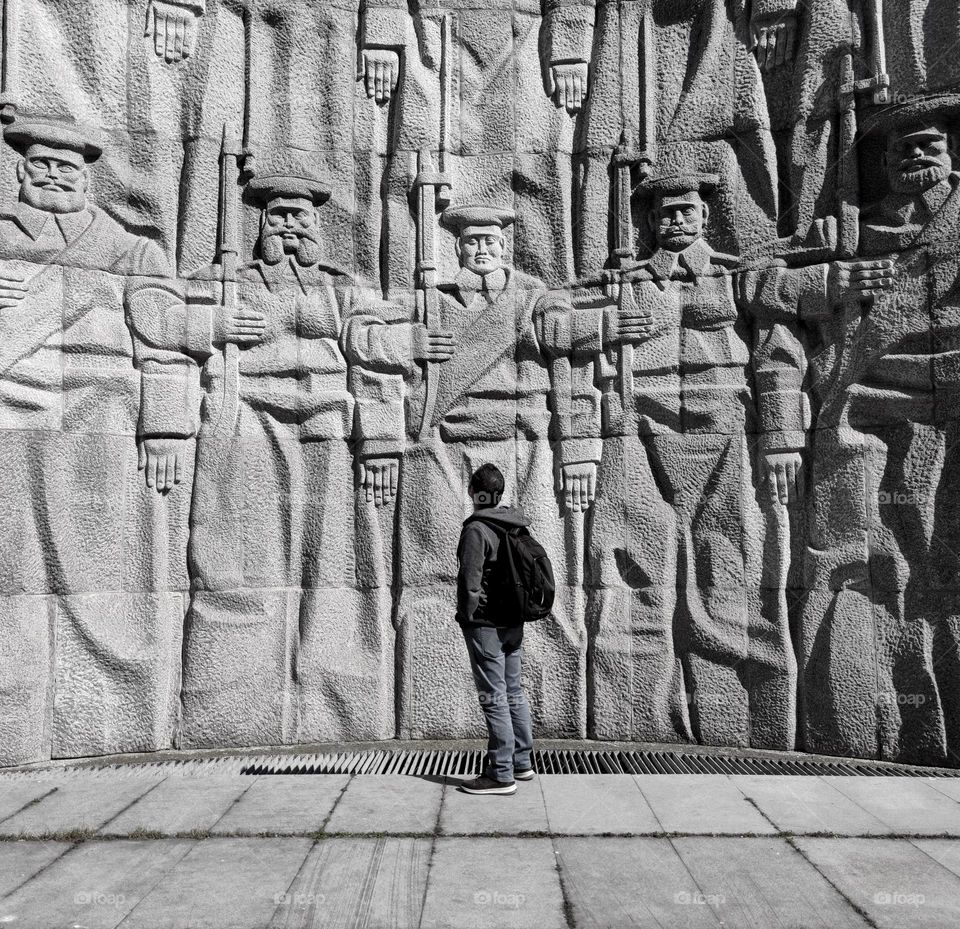 Standing still in front of the history