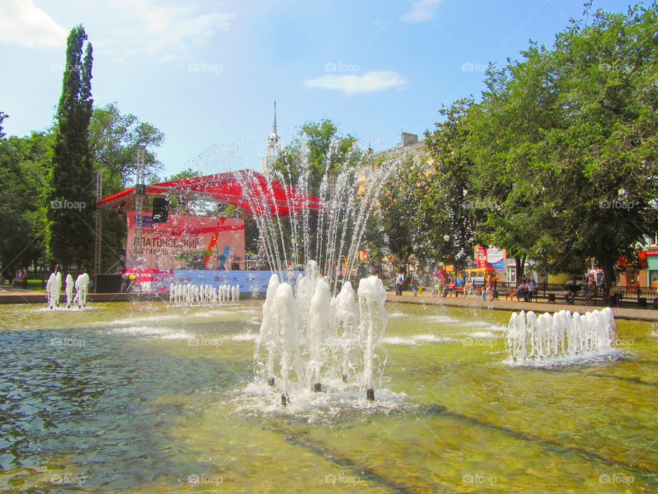 Fountain in city