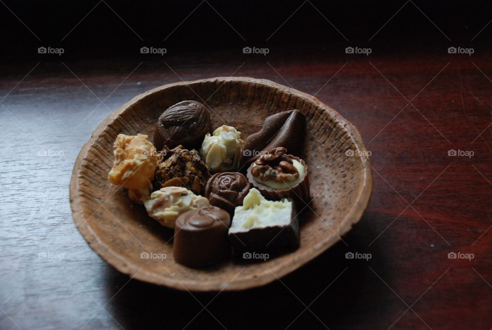 A plate of chocolate