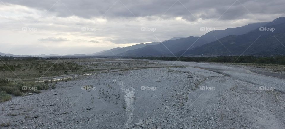 beautiful landscape with mountains and clouds