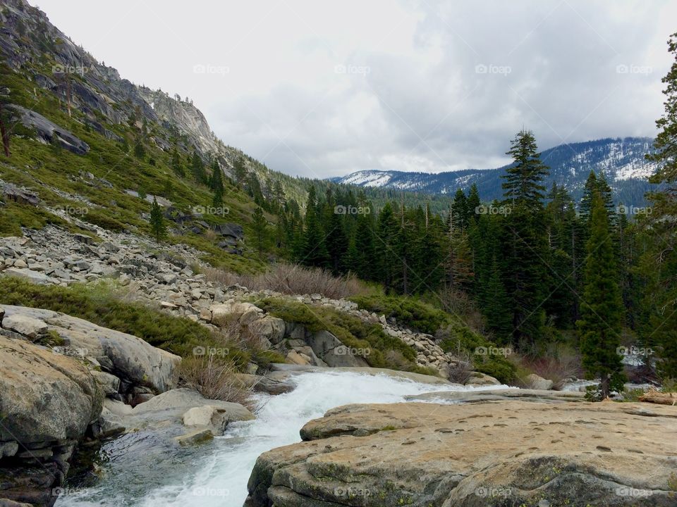 Water falling from the mountains 