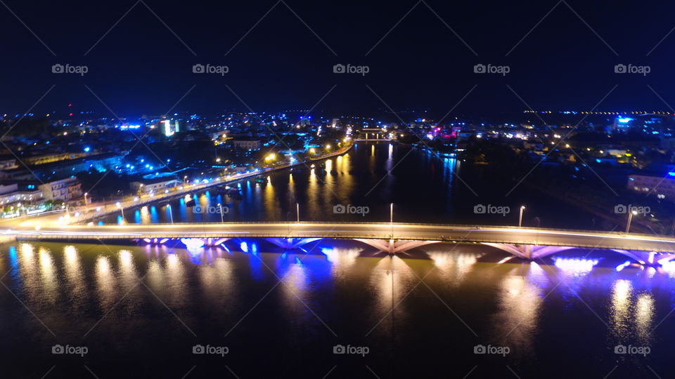 Bridge, City, Evening, Dusk, Light