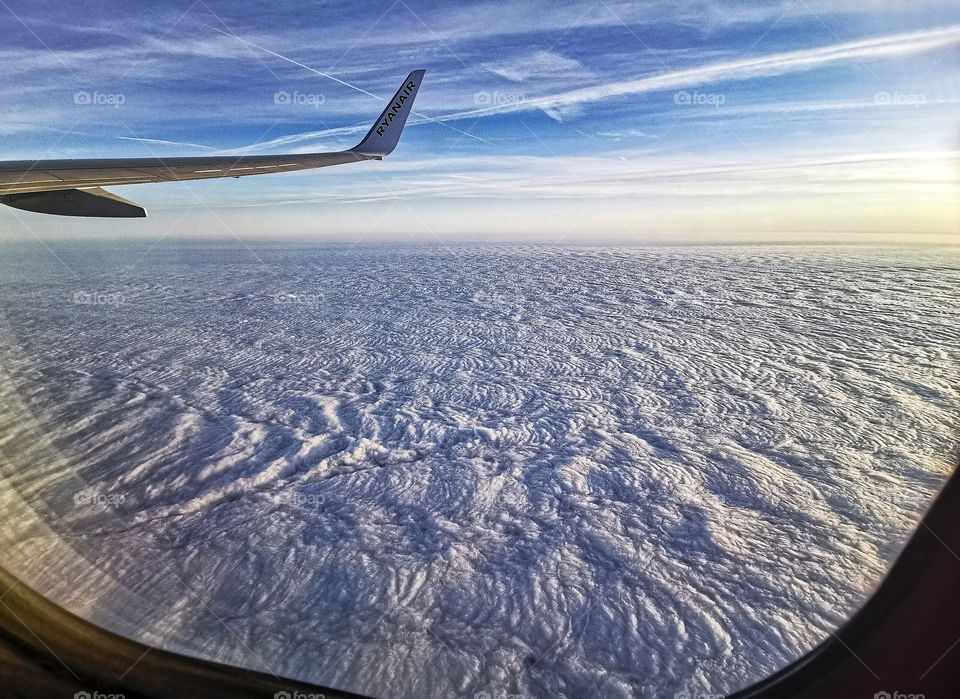 Flight. Sky. View from the window