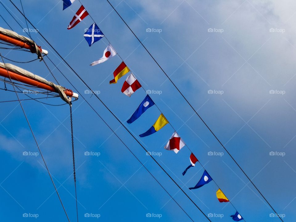 Mast with flags