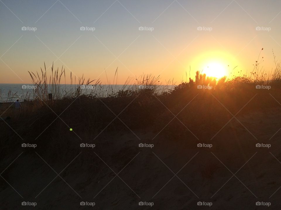 Sunset on the beach 