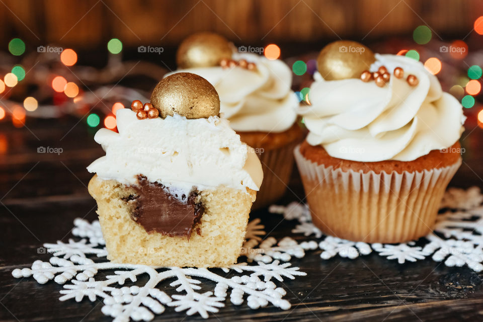 delicious cupcake sweets for Santa for Christmas