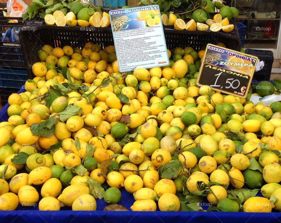 Lemons at the farmers market. Lemons at the farmers market