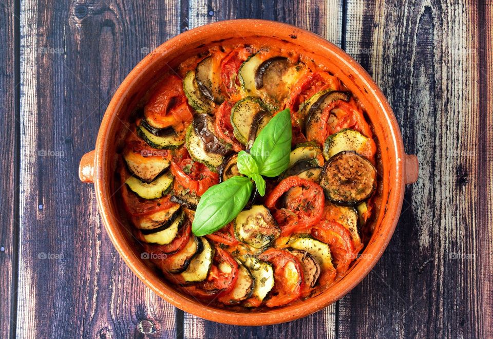 French food served in bowl on table