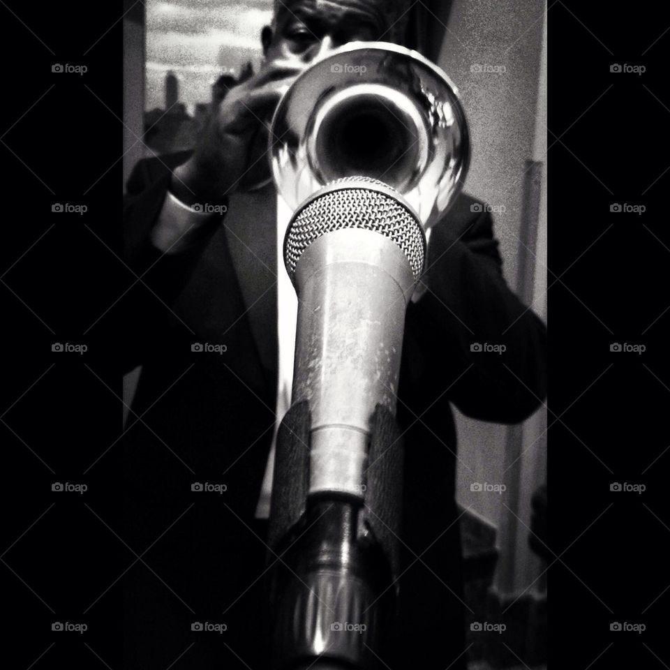 music bw microphone trumpet by tncobb