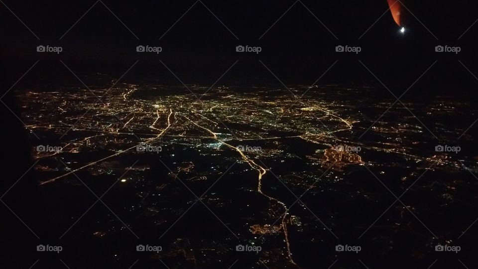 Moscou, the lights in the night, amazing view, metropoliten
