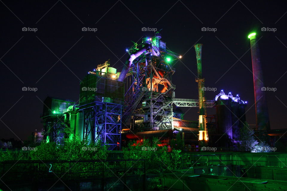 colorful. this old steel production site is nowadays illuminated every night. looks quite impressive