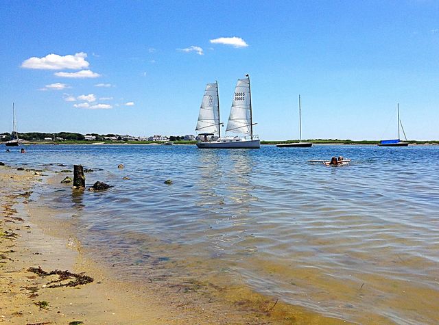 Sailboat heading out to the open ocean
