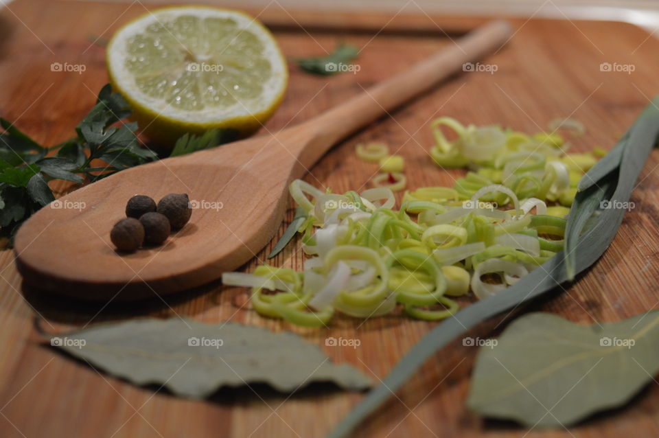 vegetables and spices to prepare a soup