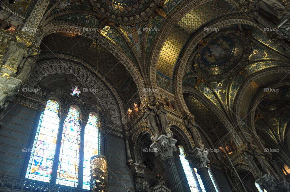Inside the Basilica of Notre-Dame de Fourviere 