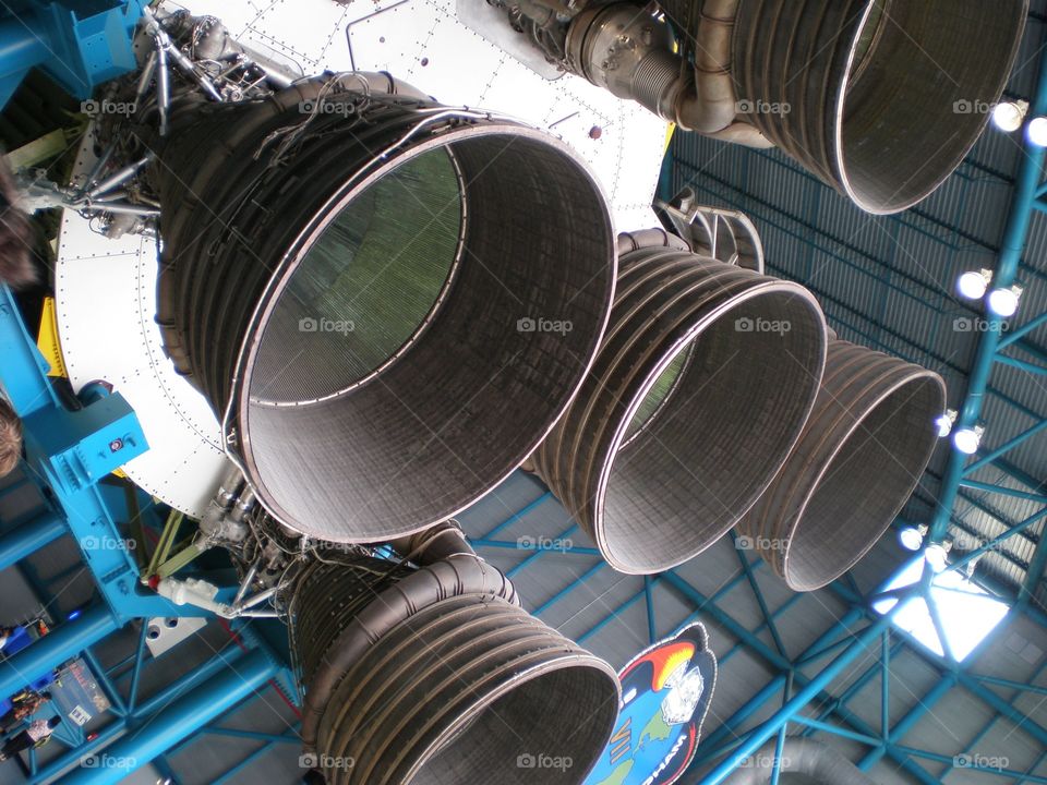 Kennedy Space Center closeup on a huge rocket