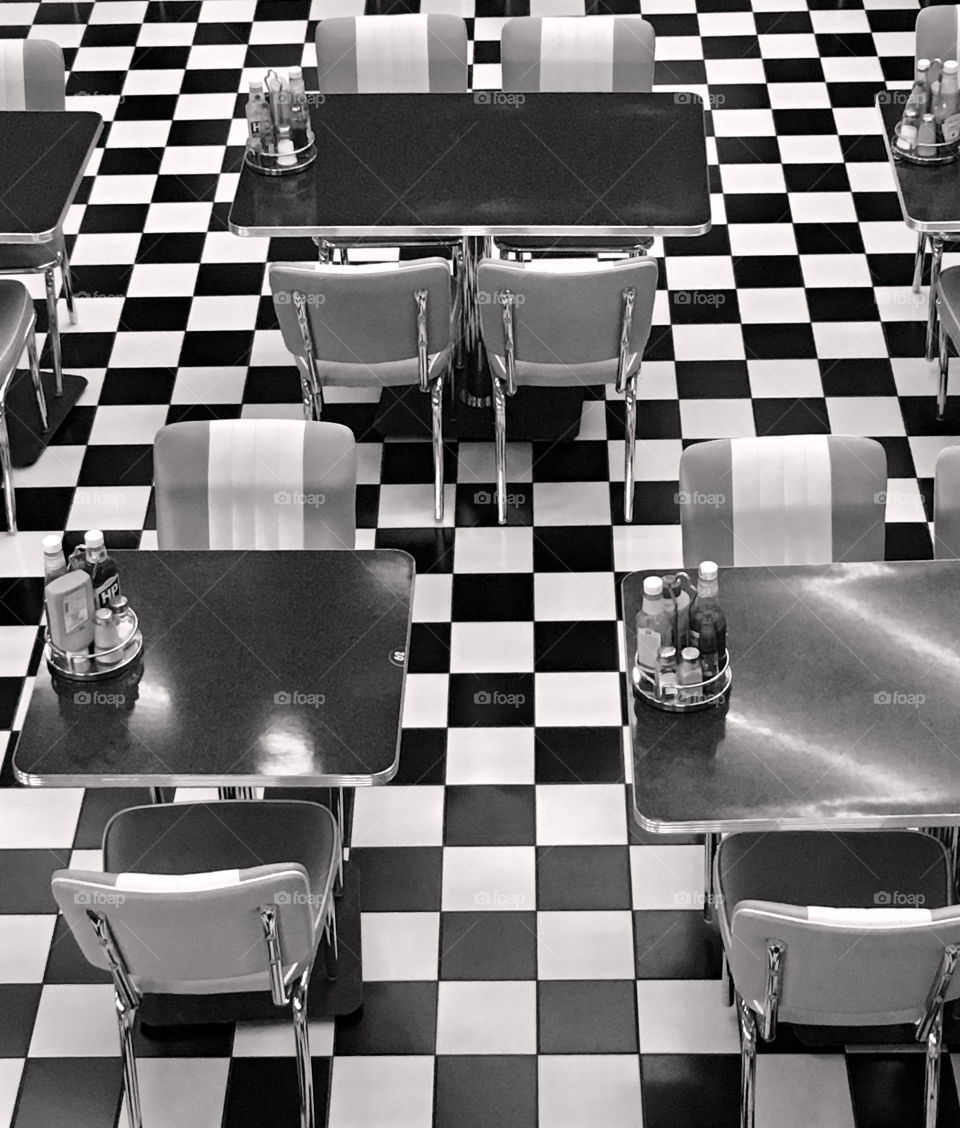 Black and white restaurant