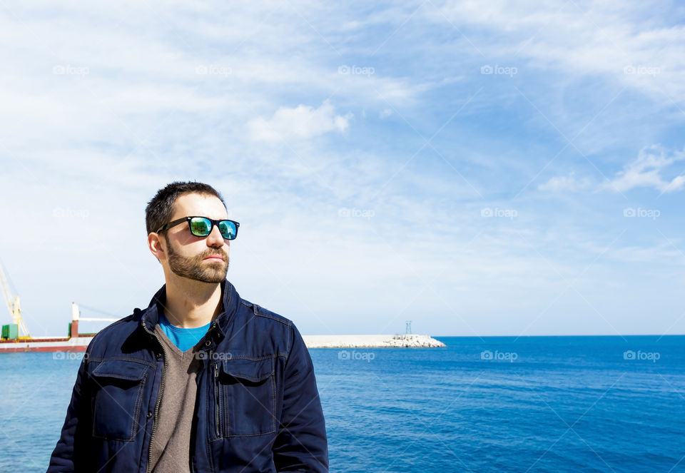 Attractive man portrait in spring 