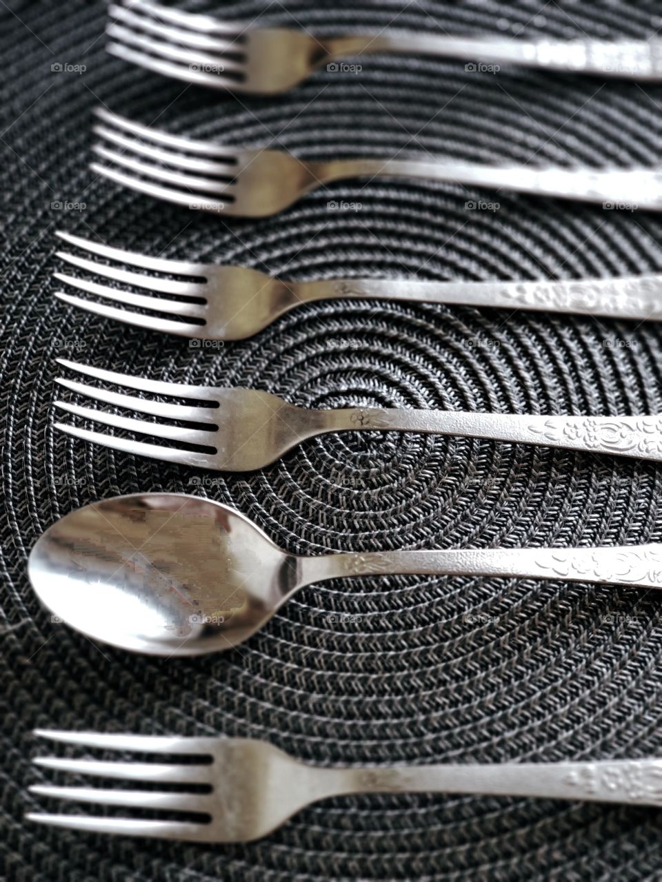 spoon and  forks