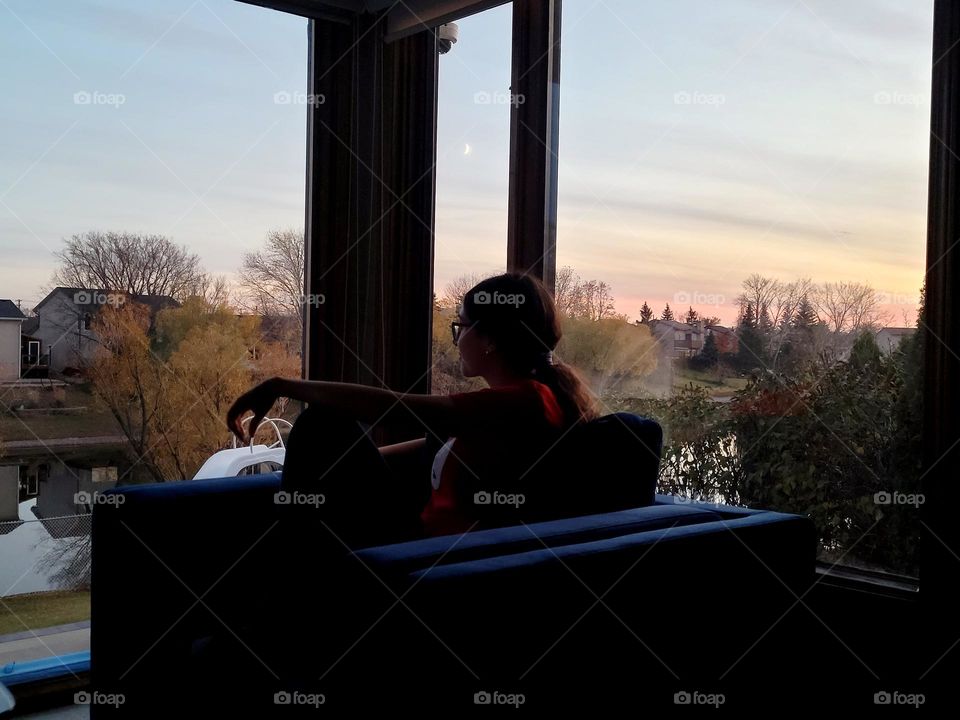 sitting in my living room with dawn