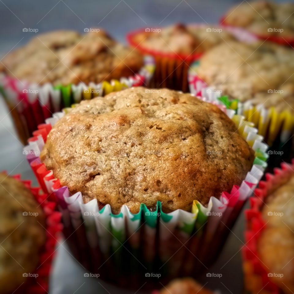 Homemade banana nut muffins