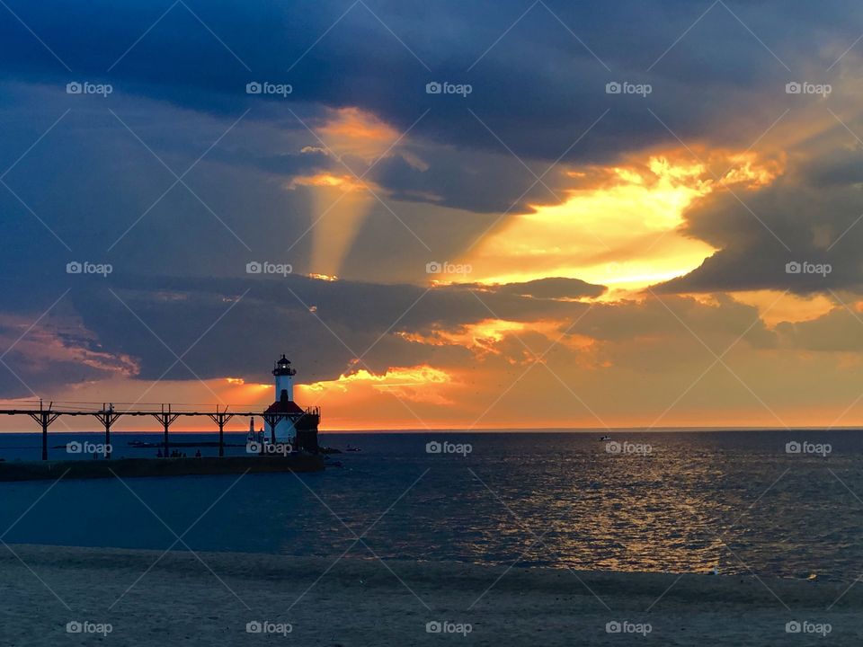 Lighthouse at Sunset