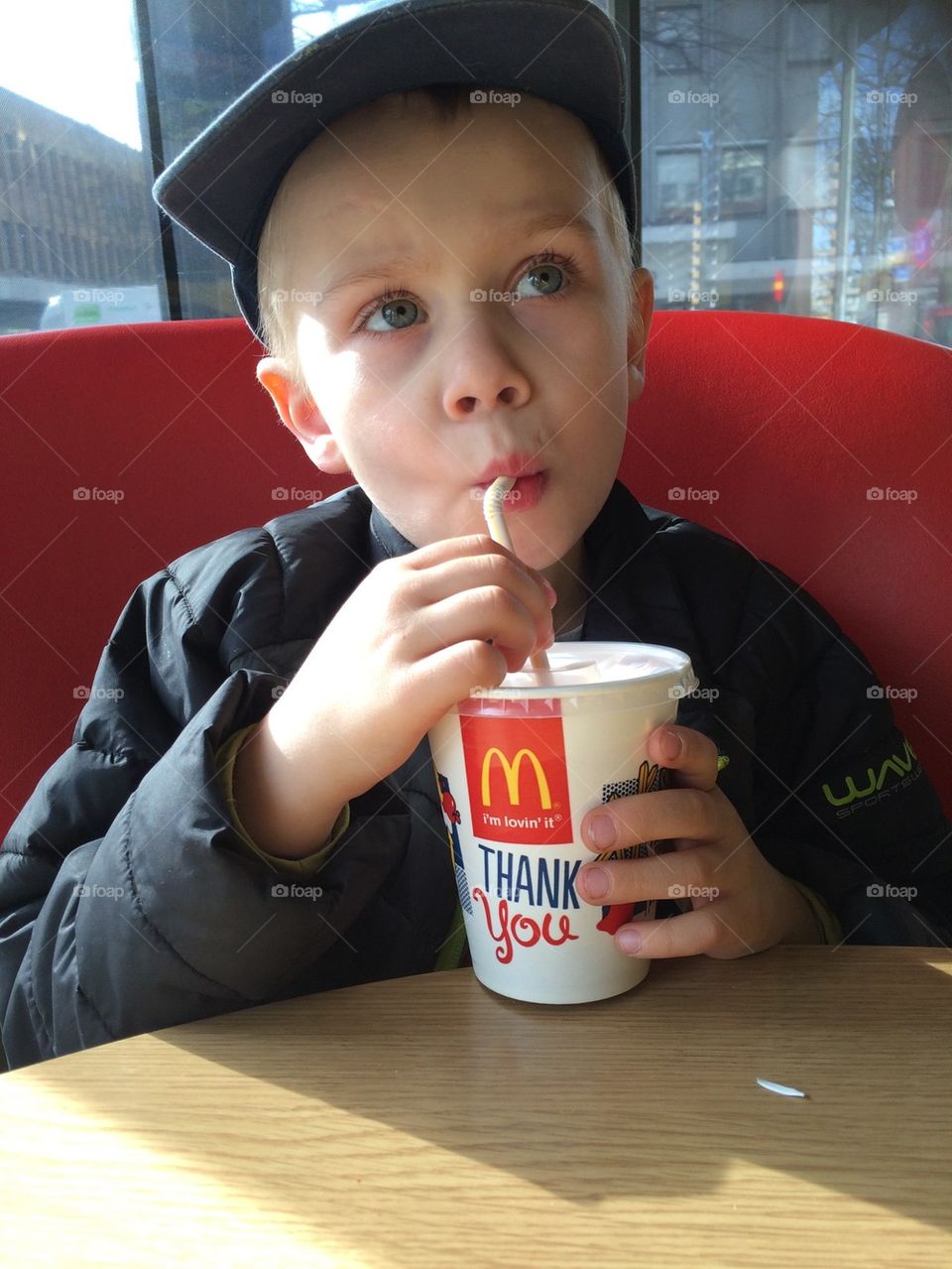 Boy with milshake