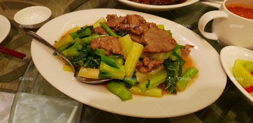 Stir Fry Beef with Gai lan