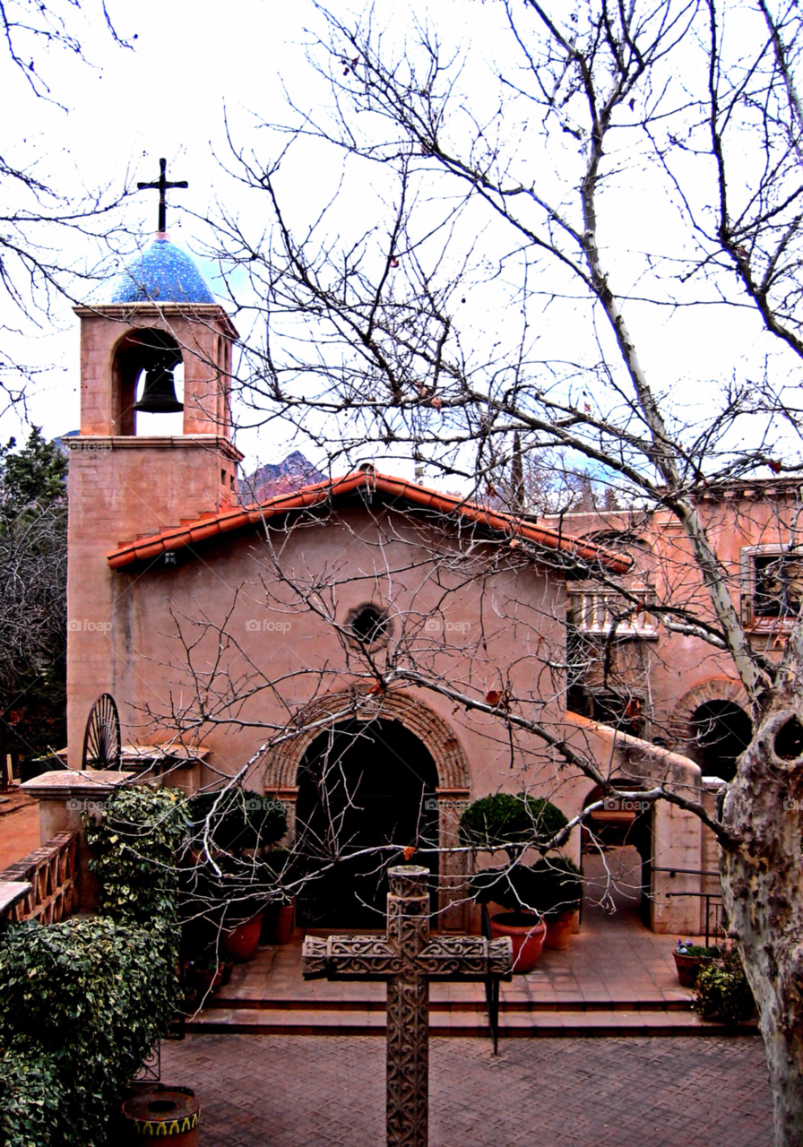trees church bricks courtyard by stevehardley7