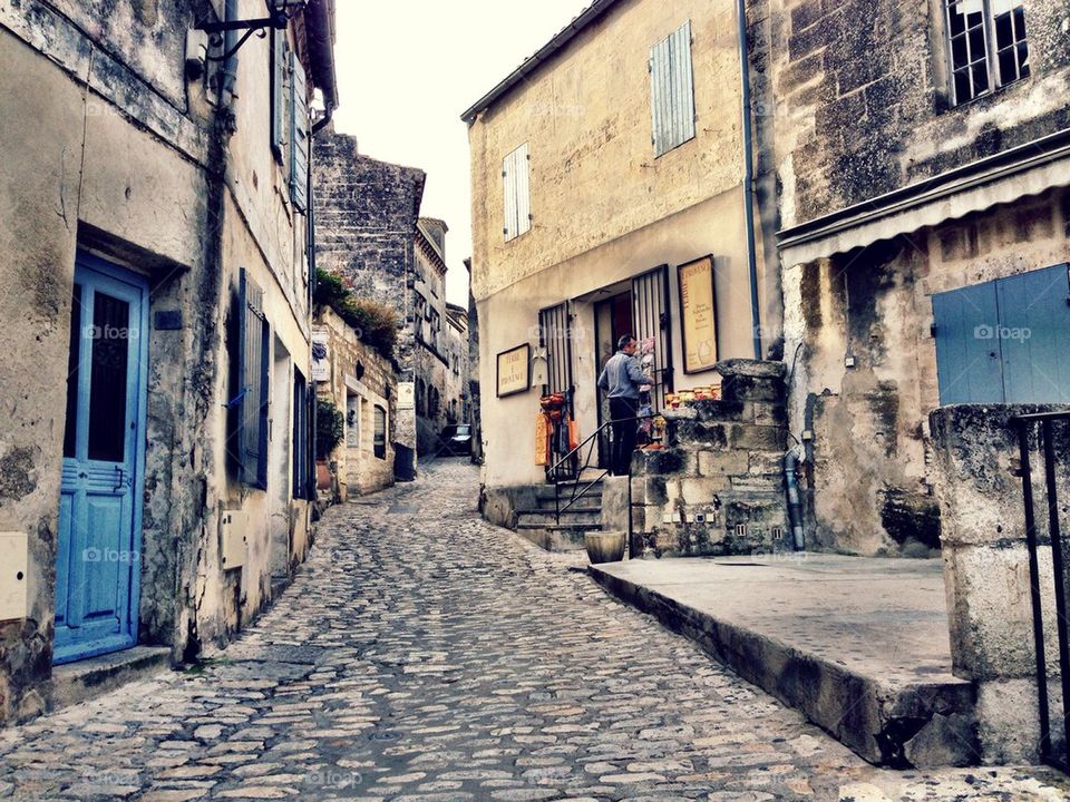Street in Baux de Provence, France.