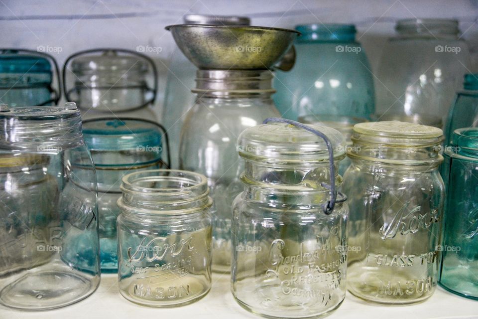Glass jars and bottles