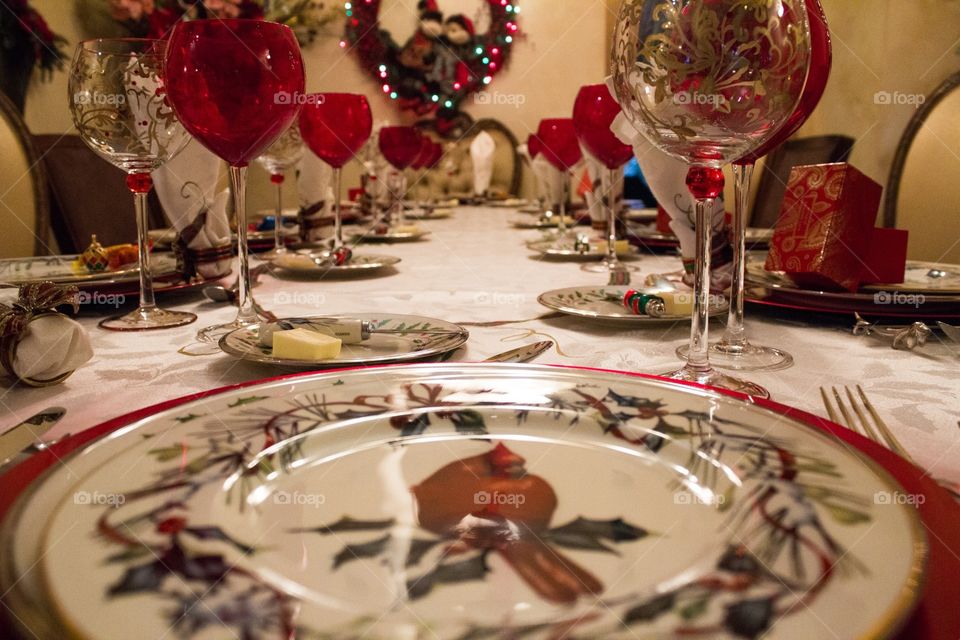 Christmas table setup