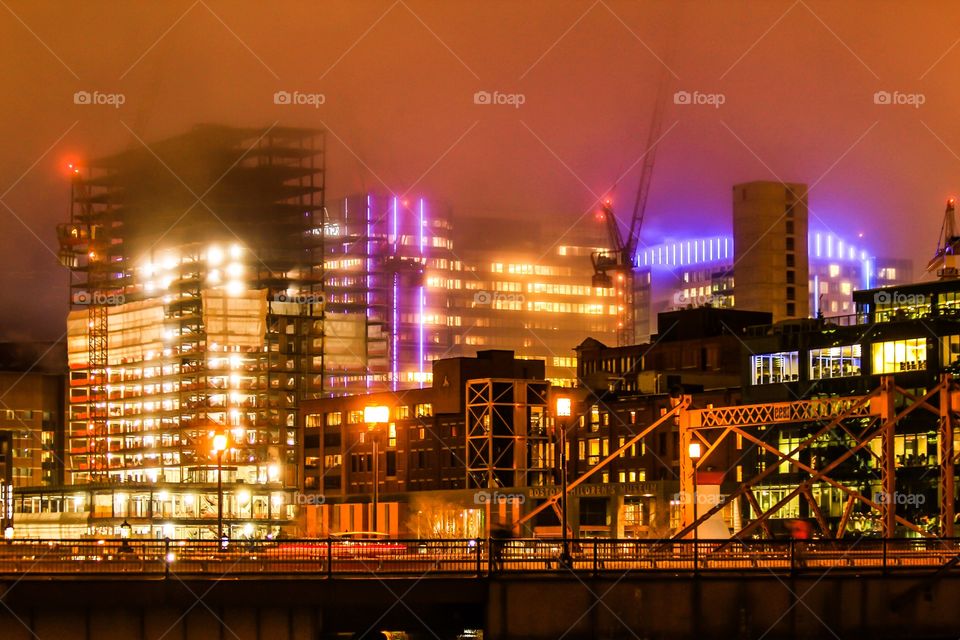 Construction site in Boston, MA, USA. 