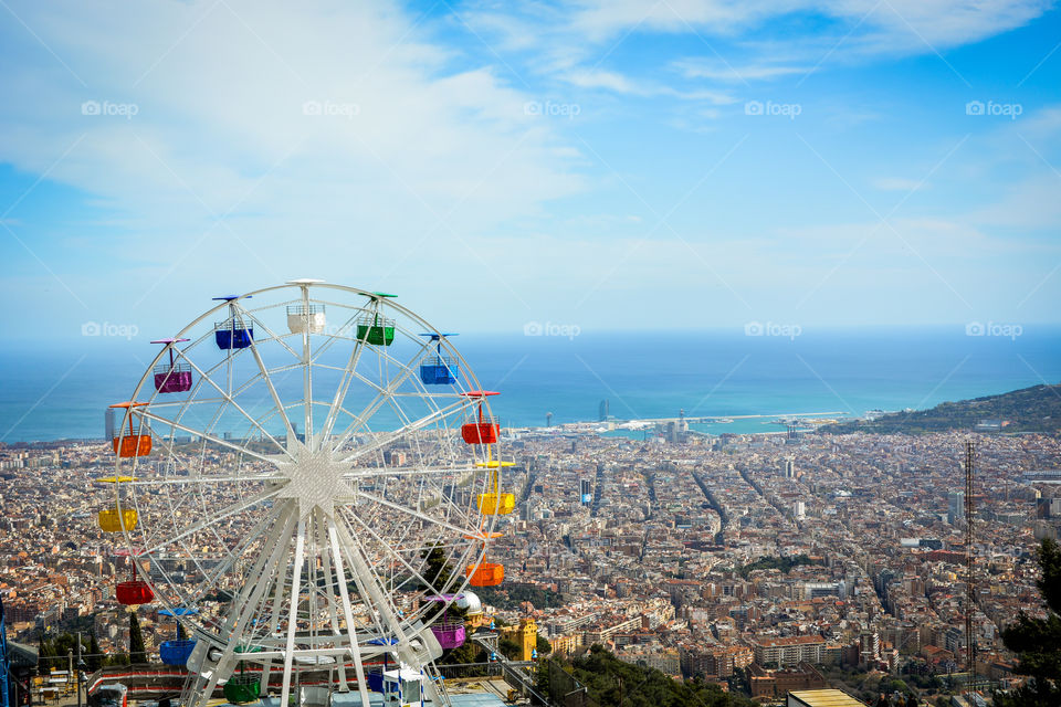 Ferris wheel at Tibidabo amusement park