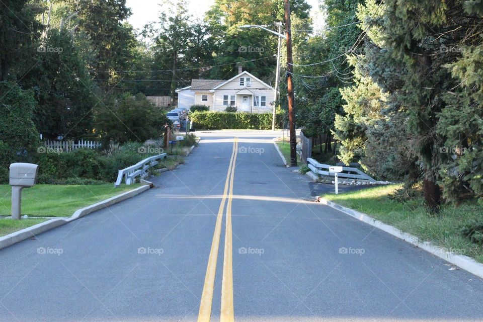 Street photograph of a neighborhood in Nyack, NY