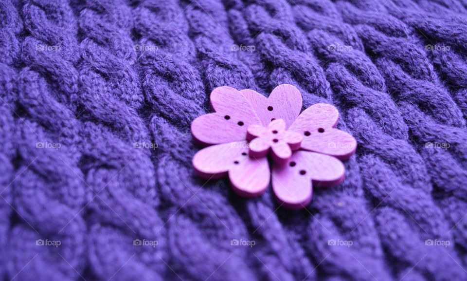 Flower made from heart shape button