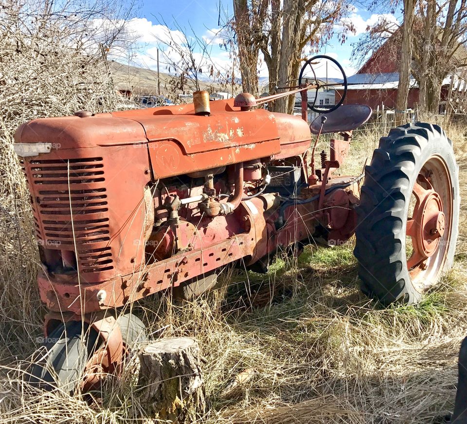 Old farm tractor