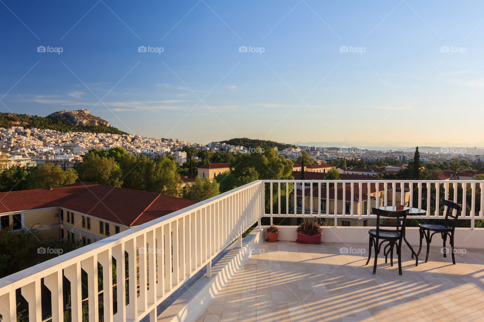 At the Athens terrace