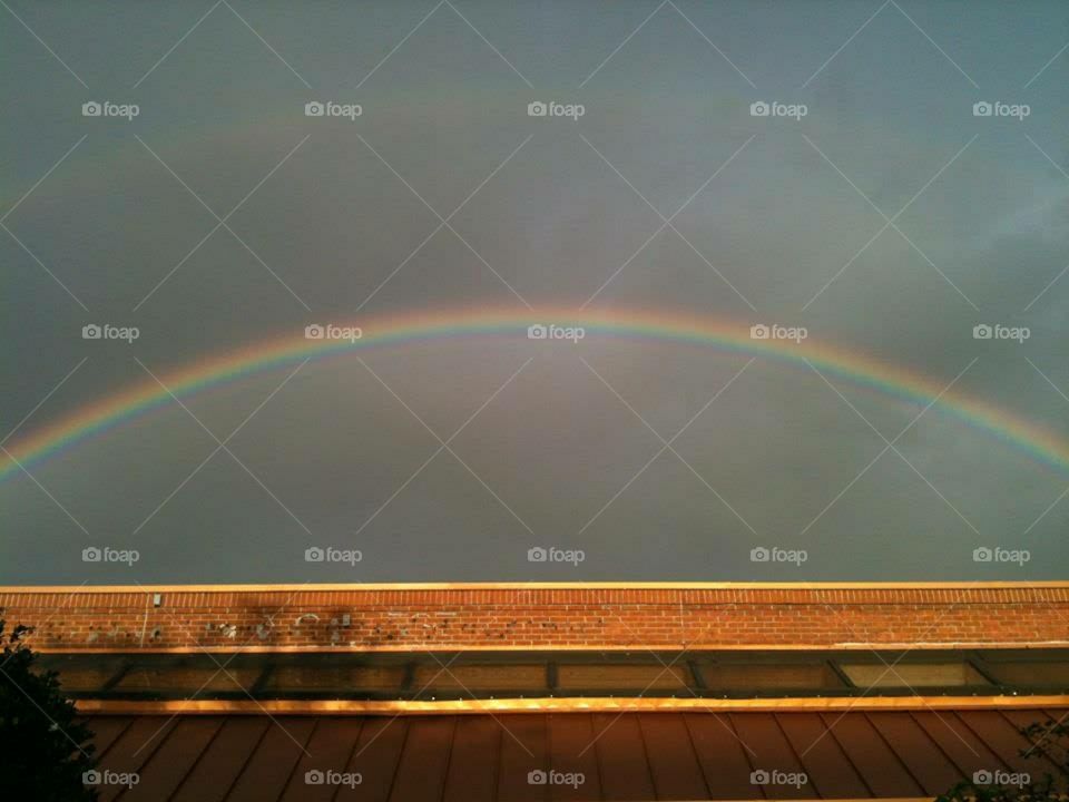 Rainbow Above Building