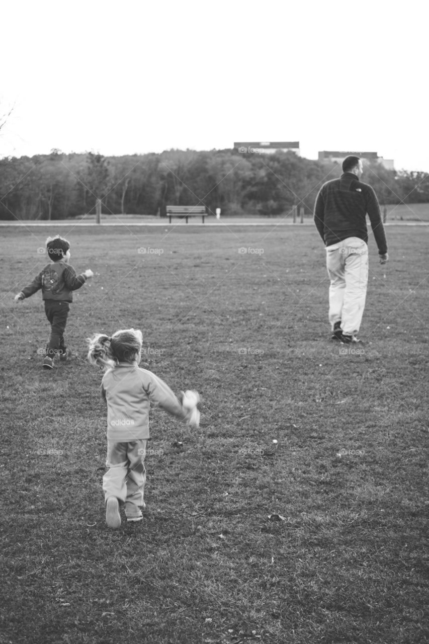 Running after dad 