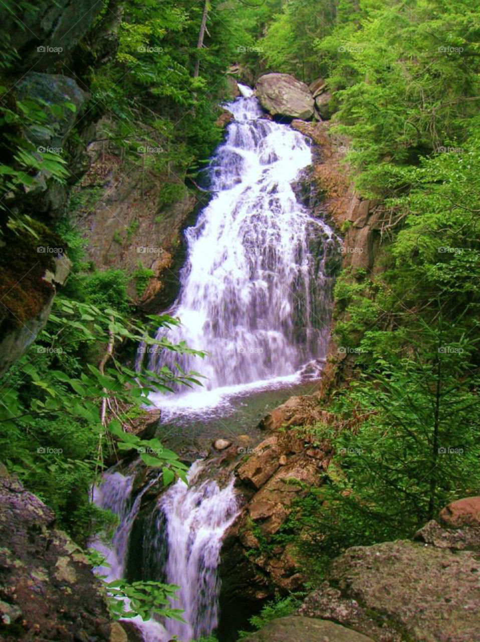 Waterfall. Near base of Mt Washington, New Hampshire, Pinkham Notch. 