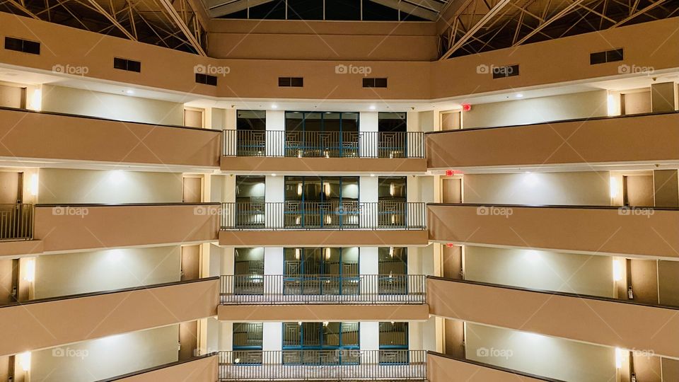 Hotel high rise with walkway 