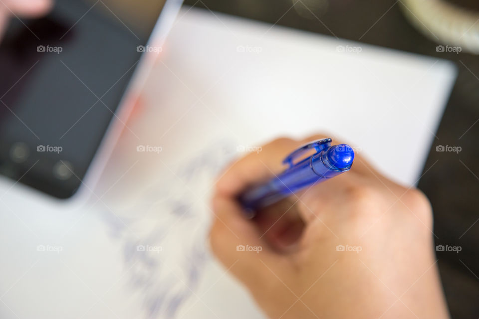 Close-up of a hand drawing