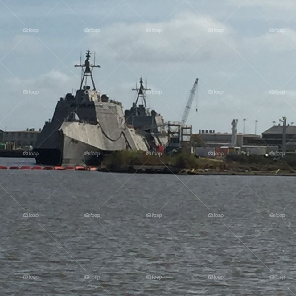 War ships in the water