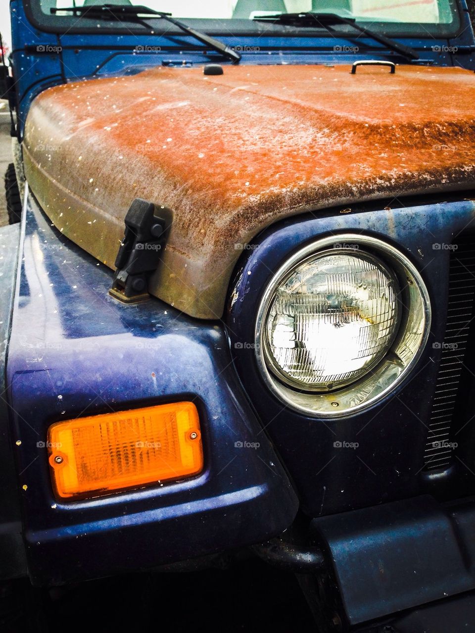 Rusted vintage jeep