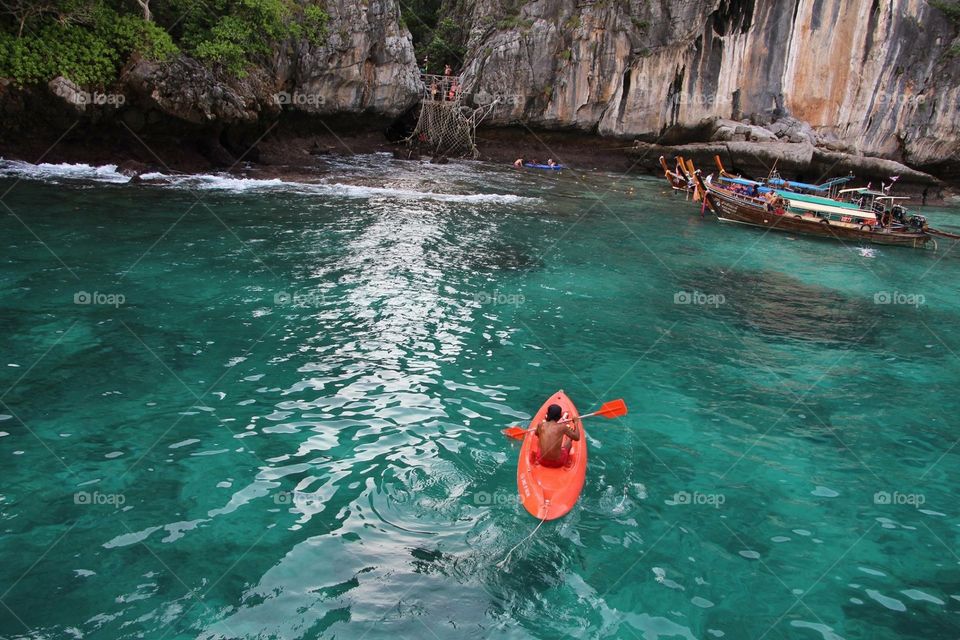 Kayaking in Maya Bay, Thailand 