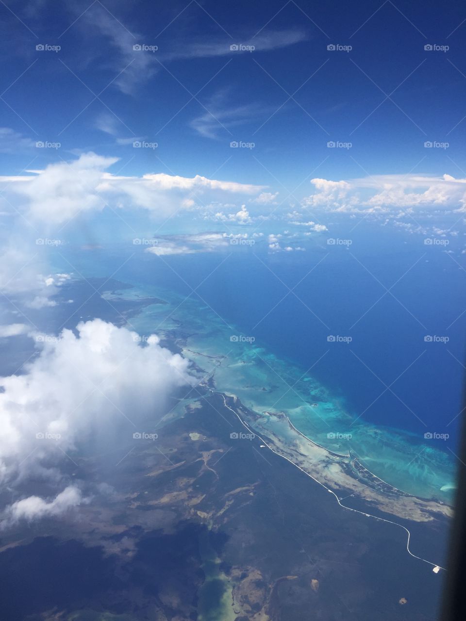 Bahamas from plane
