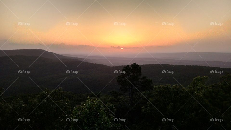 Ozark mountains sunset, Russellville, AR