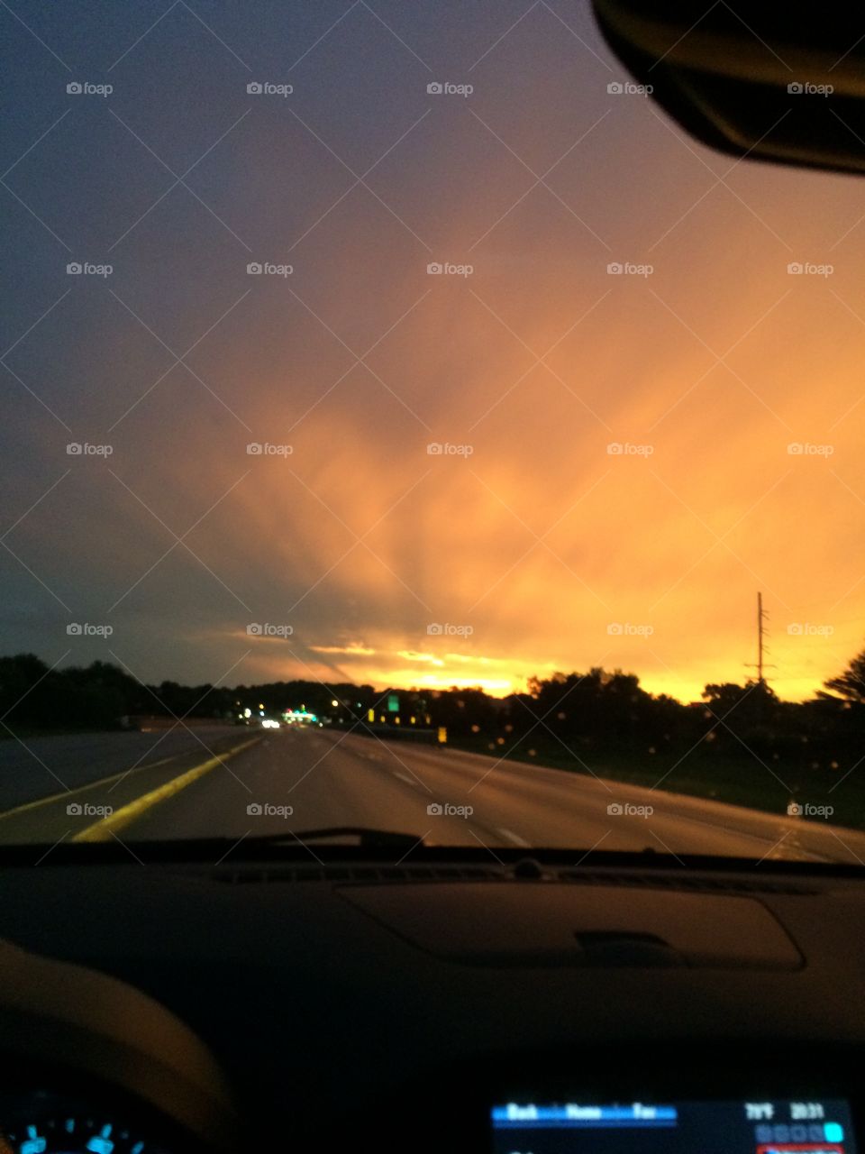 Sunset between storms.