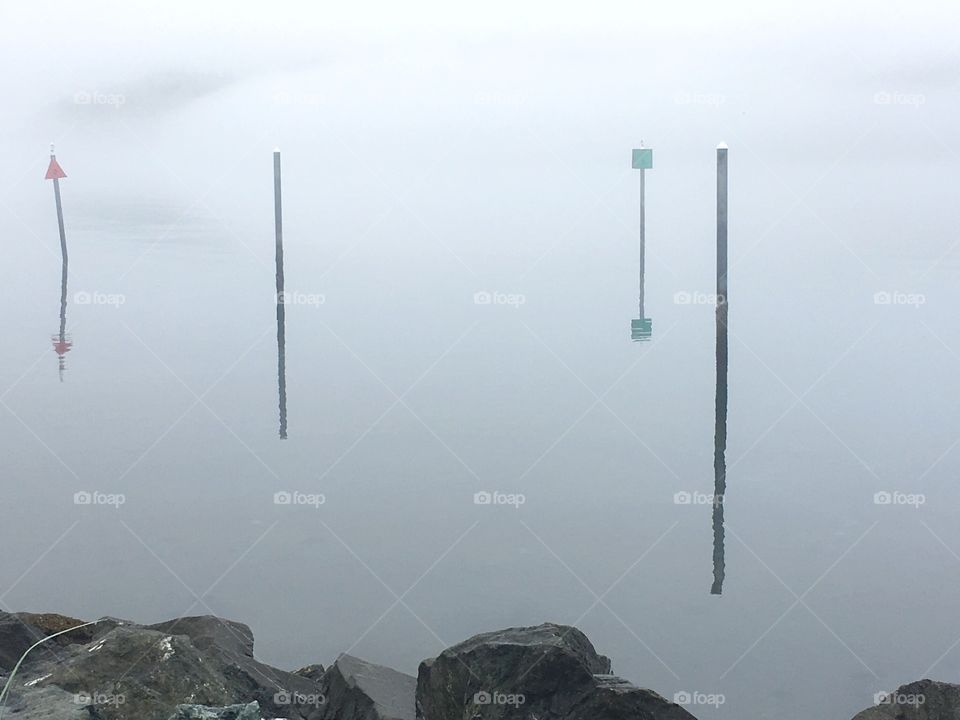 Reflection of pilings