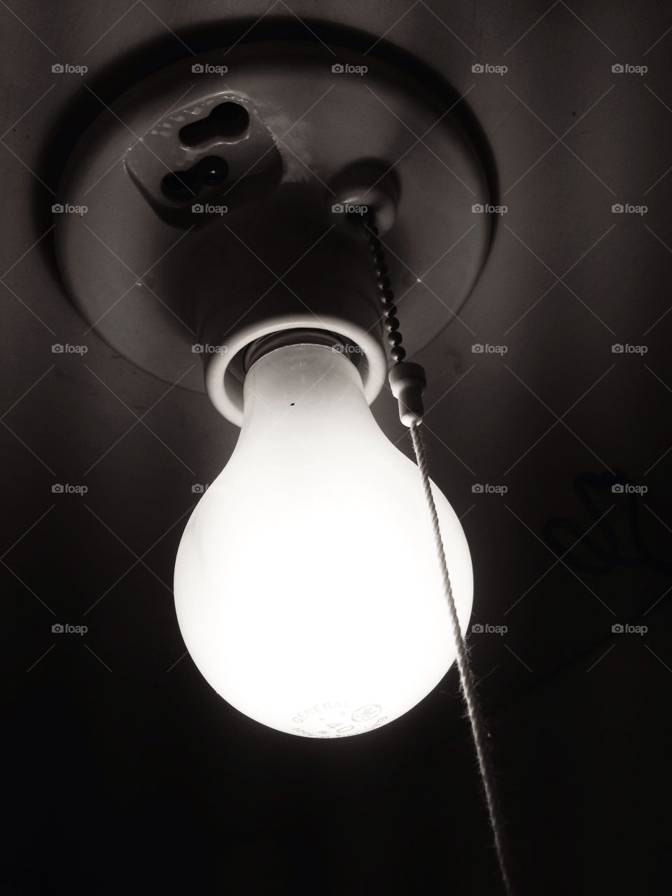 A bright vintage lightbulb